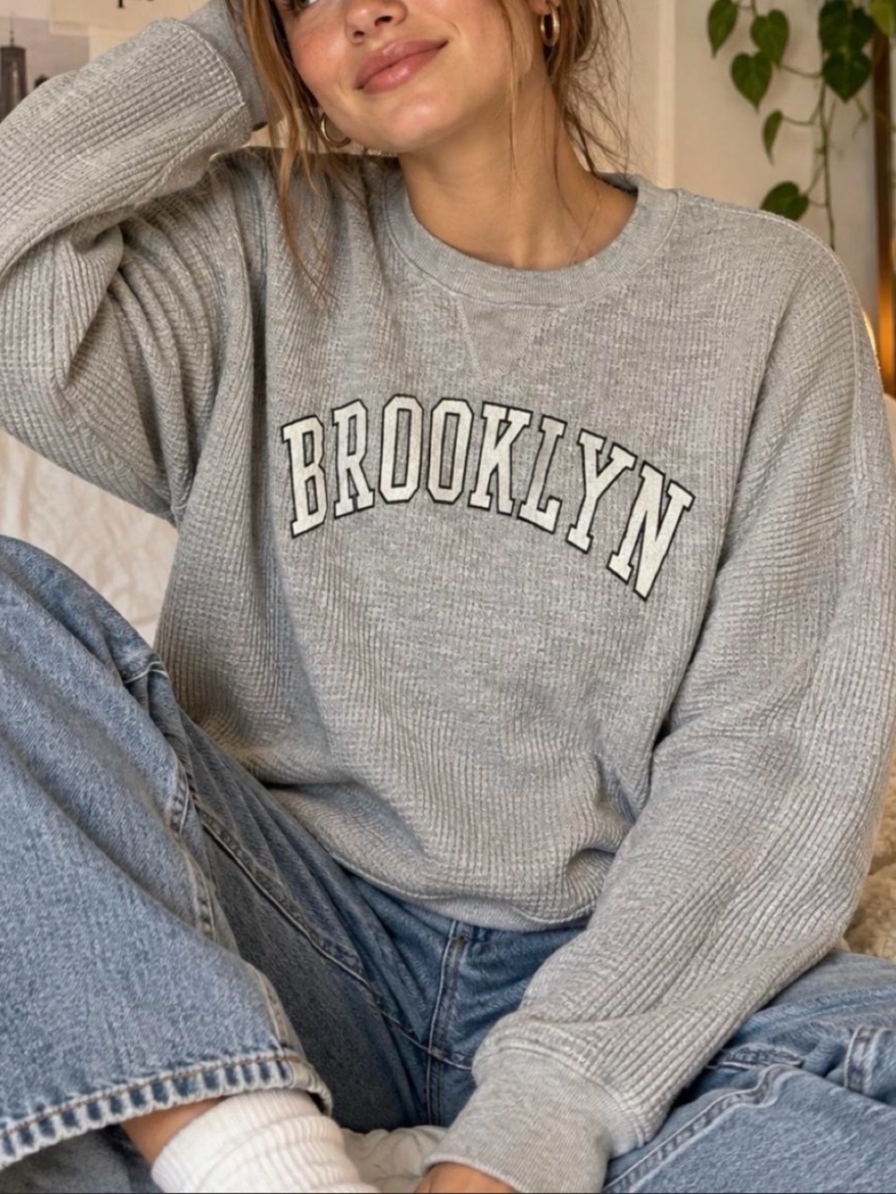 Aerie “Brooklyn” Oversized Waffle Knit Sweater